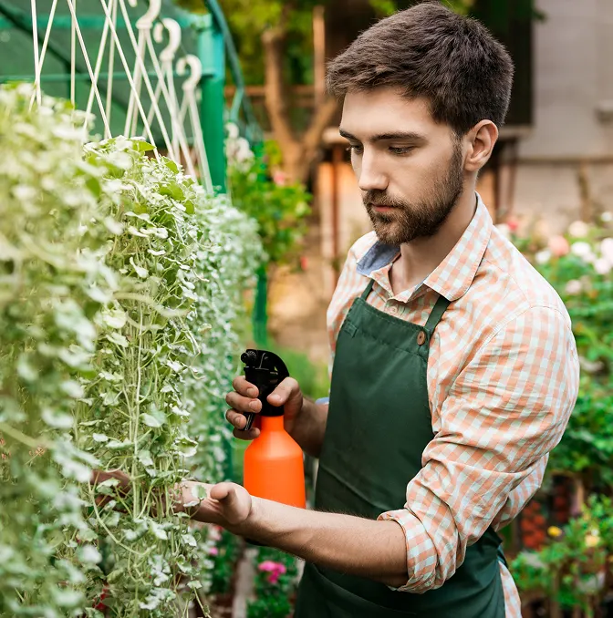 Landscaper working